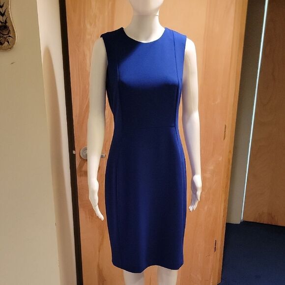 Calvin Klein Elegant Blue Sleeveless Dress Sz 8 - Picture 1 of 8